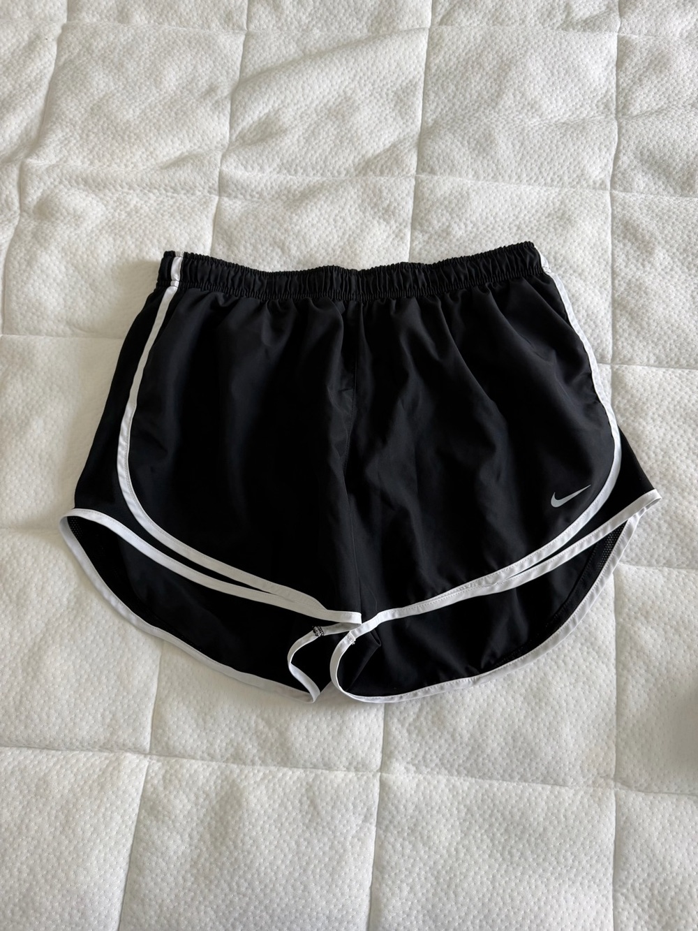 Nike Women's Black Athletic Shorts with White Trim